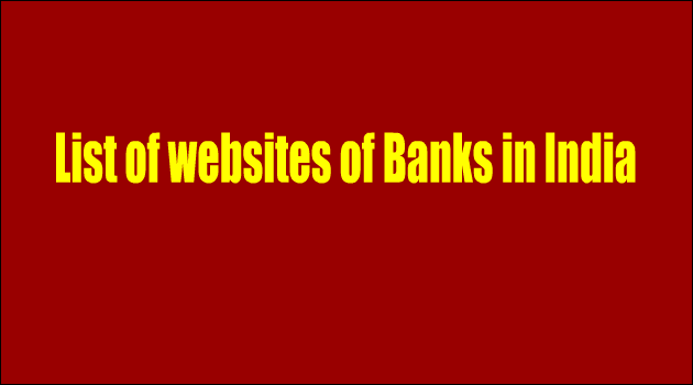 List of websites of banks in India